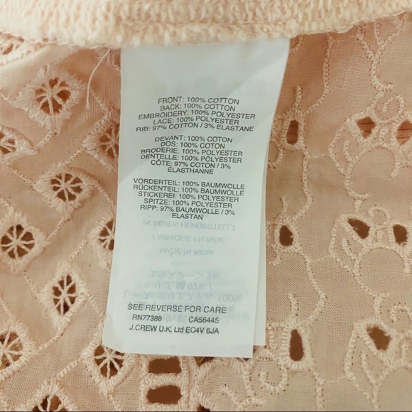 Jcrew peach top with embroidered back~XXS - Picture 4 of 5